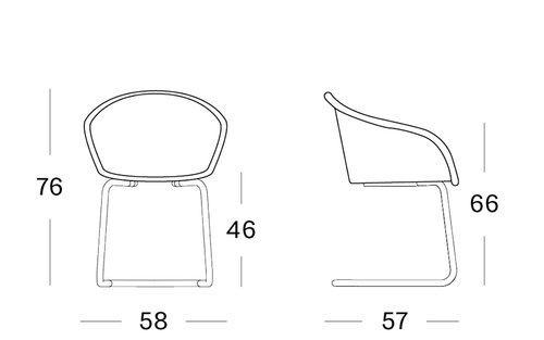 Avril dining chair cantilever base 