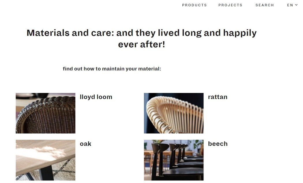 materials and care