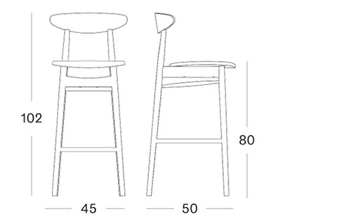 Teo bar stool upholstered