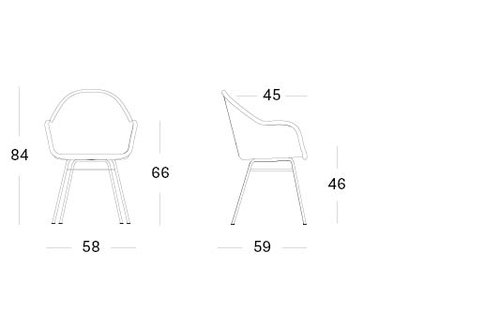 Avril HB dining chair steel A base 