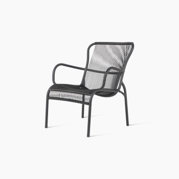 Vincent Sheppard’s black Loop lounge chair in aluminium and rope	