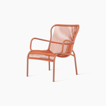 Vincent Sheppard Loop lounge chair with aluminium frame and rope in terracotta	