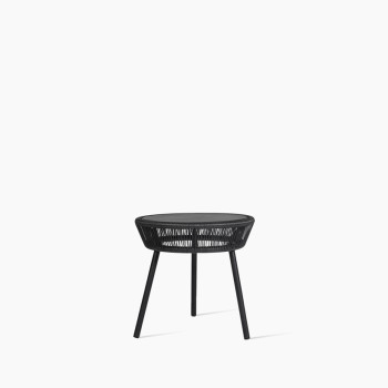Vincent Sheppard’s Loop side table in rope and aluminium, Black finish	