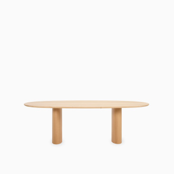 Table à manger Atlas elliptique en chêne naturel de Vincent Sheppard, vue de loin	