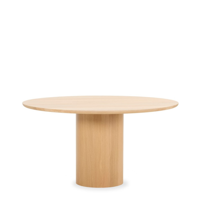 Table à manger ronde Atlas de Vincent Sheppard en chêne naturel avec pied central