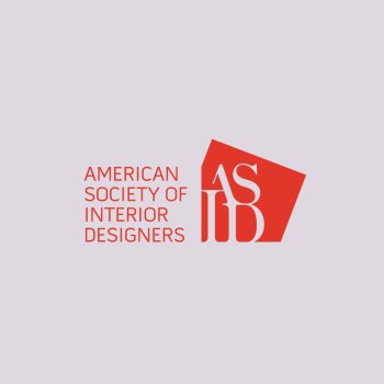American Society of Interior Designers logo in red on a light background	